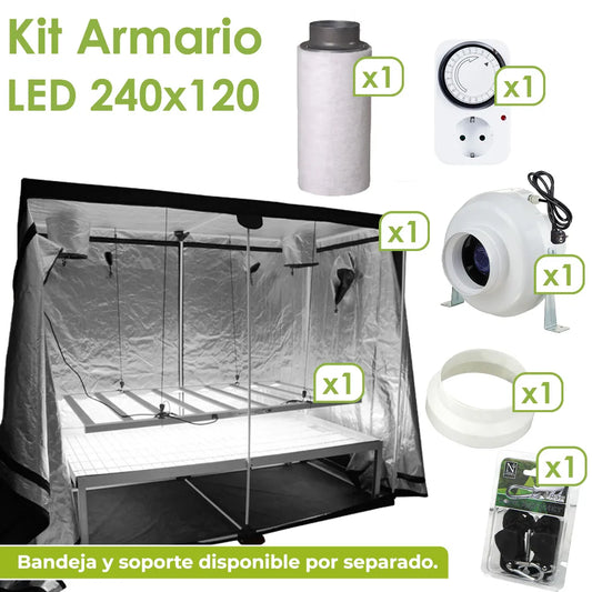 Kit Armario LED Cultibox | Cultivo Indoor Completo con LED (TODAS LAS MEDIDAS)