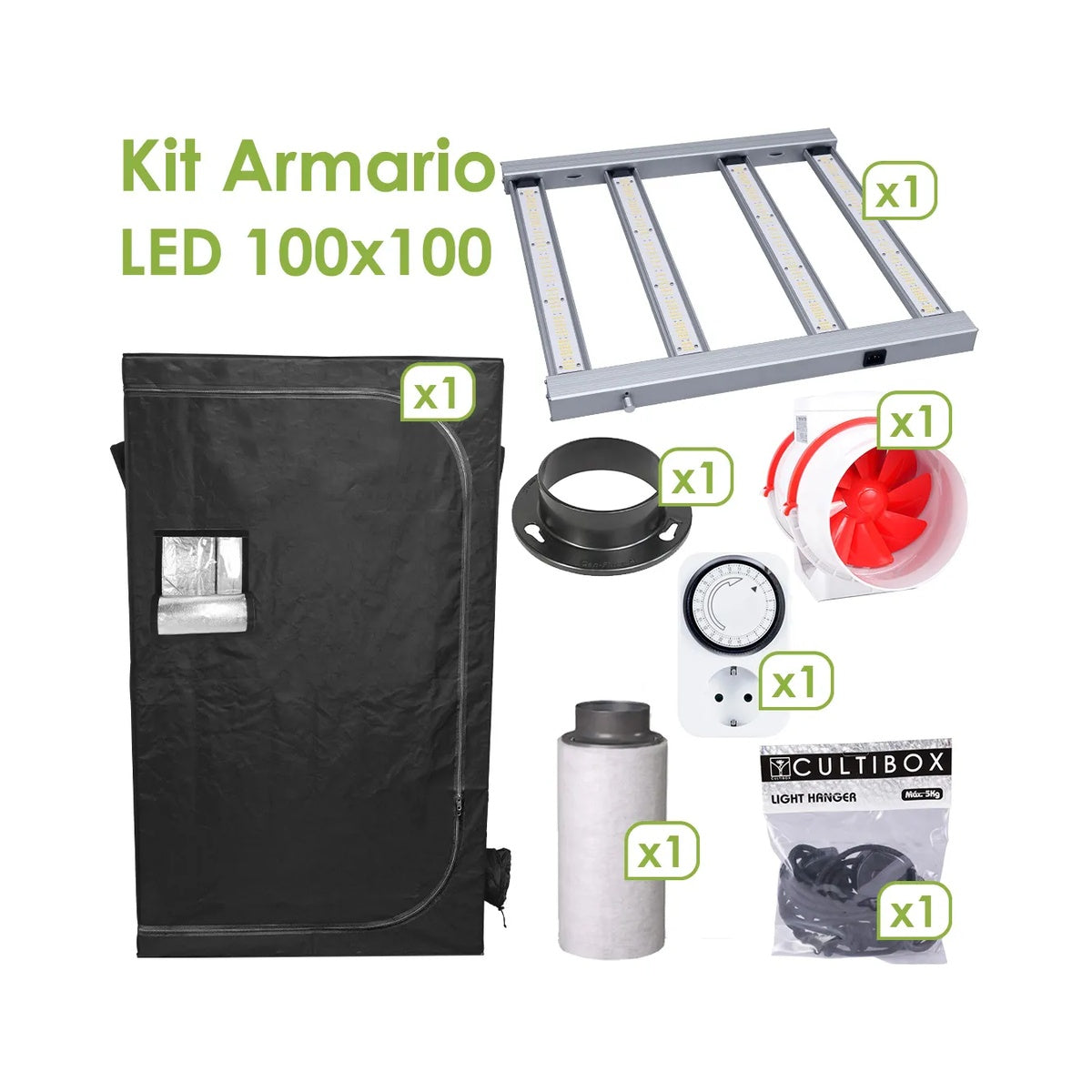 Kit CultiBox LED 100 x 100 cm