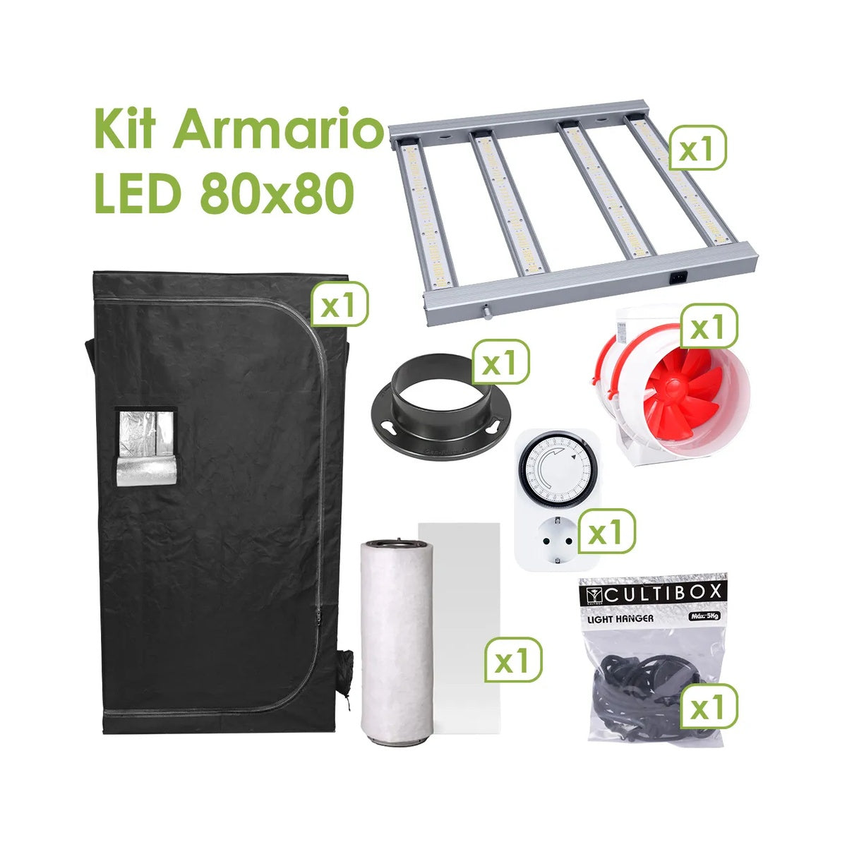 Kit CultiBox LED 80 x 80 cm