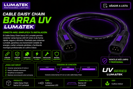 Cable Daisy Chain barra UV | Lumatek